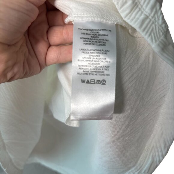 Free People White Textured Puff Sleeve Dress With Bow Tie Back Womens Size Small - Picture 8 of 8